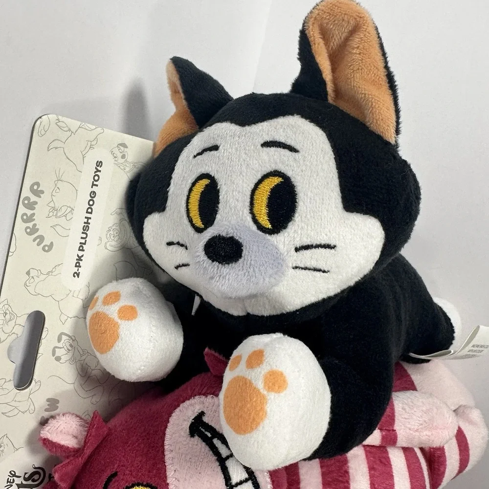 Disney Plush Dog Toys 2 Pack Cheshire Cat Figaro Cats and Dogs New CultureFly